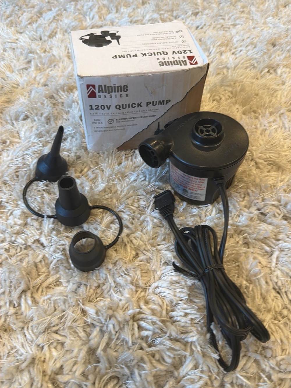 Alpine Design 120V Quick Pump - Black and White Packaging